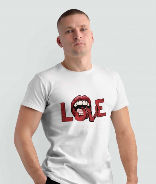 Мъжка тениска с щампа Арт LOVE HUNGER